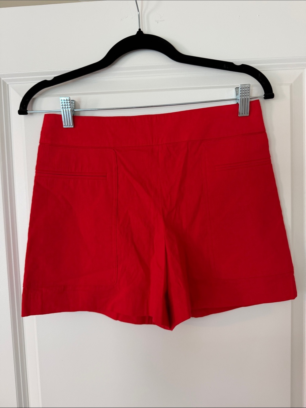Theory High-Rise Red Stretch Shorts
